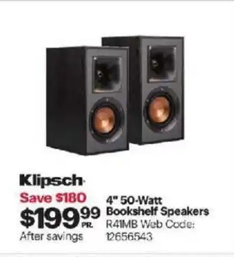 Best Buy 4" 50-watt bookshelf speakers offer