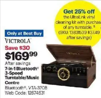 Best Buy 7-in-1 Bluetooth 3-speed turnable/music centre offer