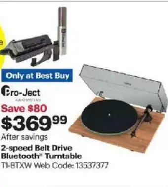 Best Buy 2-Speed belt drive bluetooth turntable offer