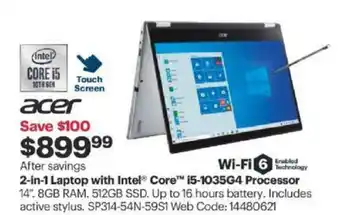 Best Buy 2-in-1 Laptop with intel core offer