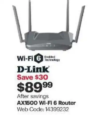 Best Buy AX1500 wi-fi 6 router offer