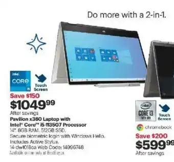 Best Buy Pavilion X360 laptop with intel offer