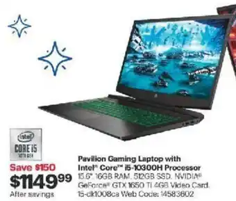 Best Buy Pavilion gaming laptop with intel offer