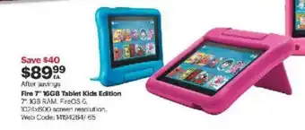 Best Buy Fire 7" 16GB tablet kids edition offer