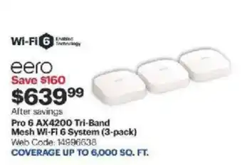 Best Buy Pro 6 AX4200 tri-band mesh wi-fi 6 system offer