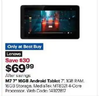 Best Buy M7 7" 16GB android tablet offer