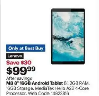 Best Buy M8 8" 16GB android tablet offer