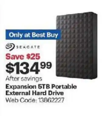 Best Buy Expansion 5TB portable external hard drive offer