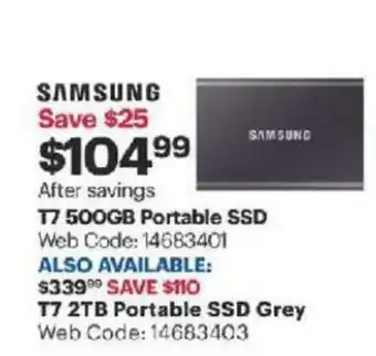 Best Buy T7 500GB portable SSD offer