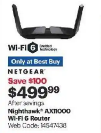 Best Buy Nighthawk AX11000 wi-fi 5 router offer