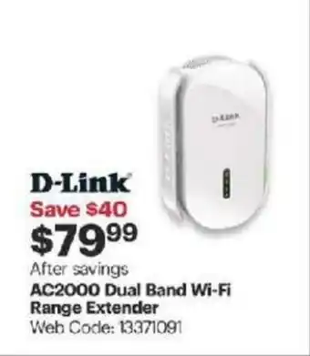 Best Buy AC2000 dual band wi-fi range extender offer