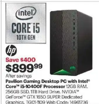 Best Buy Pavilion gaming desktop PC with intel core offer