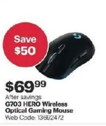 Best Buy G703 HERO wireless optical gaming mouse offer