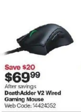 Best Buy Deathadder V2 wired gaming mouse offer