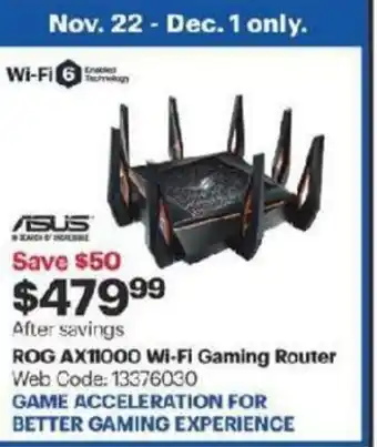 Best Buy ROG AX11000 wi-fi gaming router offer