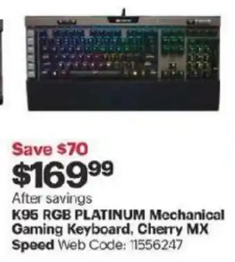 Best Buy K95 RGB PLATINUM mechanical gaming keyboard, cherry MX speed offer