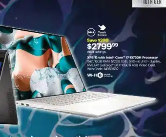 Best Buy XPS 15 with Intel Core 17-10750H Processor offer