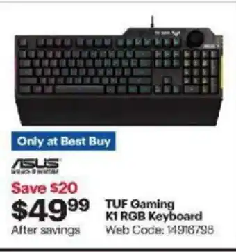 Best Buy TUF Gaming K1 RGB Keyboard offer