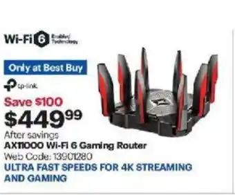 Best Buy AX11000 Wi-Fi 6 Gaming Router offer