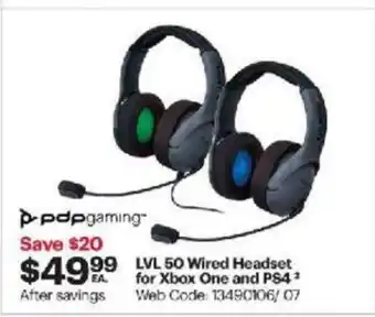 Best Buy LVL 50 Wired HEadset for Xbox One and PS4 offer