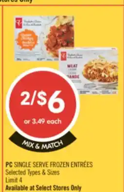 Shoppers Drug Mart PC SINGLE SERVE FROZEN ENTREES offer