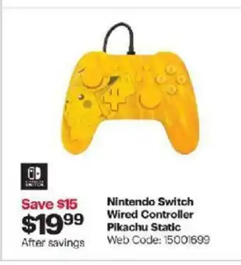 Best Buy Nintendo Switch Wire Controller Pikachu Static offer
