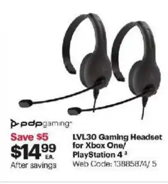 Best Buy LVL30 Gaming Headset for Xbox One/PlayStation 4 offer