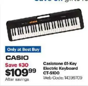 Best Buy Casiotone G1-Key Electric Keyboard CT-S100 offer