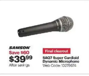 Best Buy SAQ7 Super Gardioid Dynamix Microphone offer