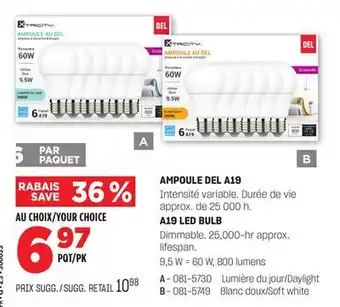 BMR AMPOULE DEL A19 offer