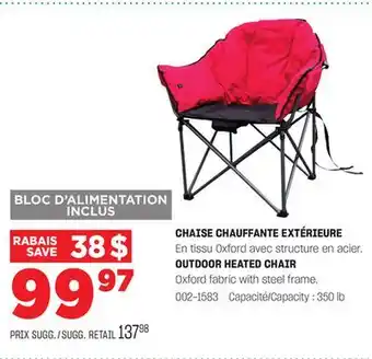 BMR CHAISE CHAUFFANTE EXTÉRIEURE offer