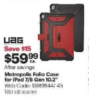 Best Buy Metropolis Folio Case for iPad 7/8 Gen 10.2 offer