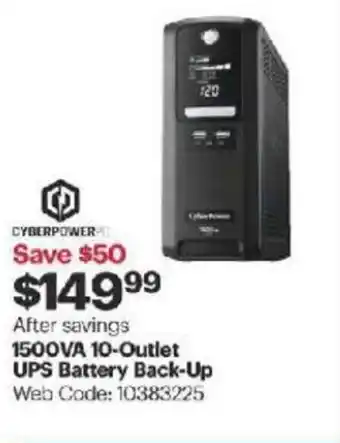 Best Buy 1500VA 10-Outlet UPS Battery Back-Up offer