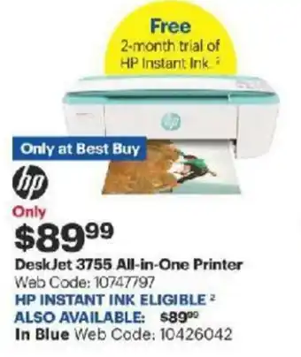 Best Buy DeskJet 3755 All-in-One Printer offer