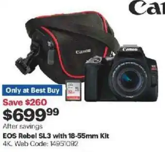 Best Buy EOS Rebel SL3 with 18-55mm Kit offer