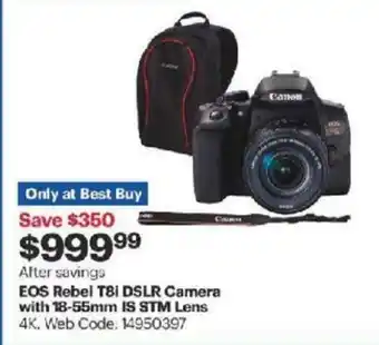 Best Buy EOS Rebel T8i DSLR Camera with 18-55mm IS STM Lens offer