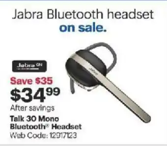 Best Buy Talk 30 Mono Bluetooth Headset offer
