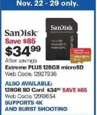 Best Buy Extreme Plus 128GB microSD offer