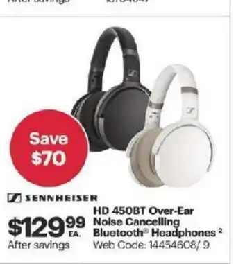 Best Buy HD 450BT Over-Ear Noise Cancelling Bluetooth Headphones offer