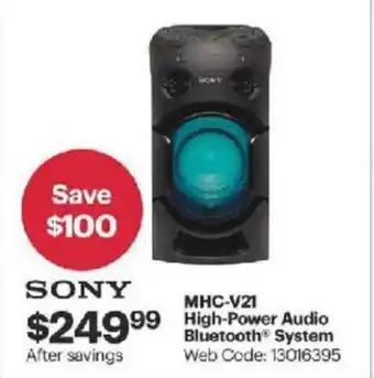 Best Buy MHC-V21 High-Power Audio Bluetooth System offer