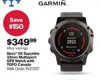 Best Buy 5X Sapphire 32mm Multisport GPZ Watch With TOPO Canada offer