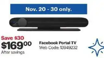 Best Buy Facebook Portal TV offer