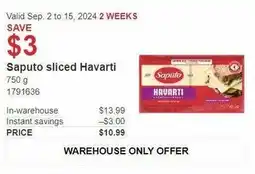 Costco Saputo sliced Havarti offer