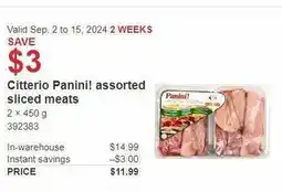 Costco Citterio Panini! assorted sliced meats offer