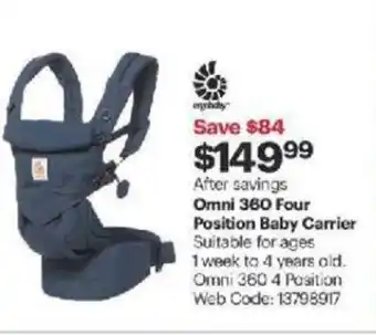 Best Buy Omini 360 Four Position Baby Carrier offer