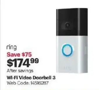 Best Buy Wi-Fi Video Doorbell 3 offer