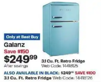 Best Buy 3.1 Cu Ft Retro Fridge offer