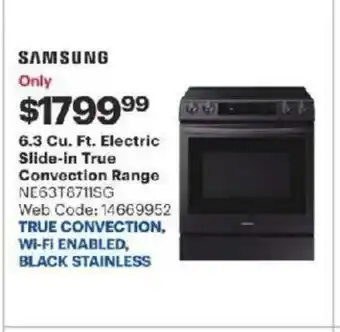 Best Buy 6.3 Cu Ft Electric Slide-in True offer