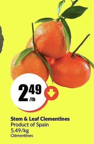 FreshCo Stem & Leaf Clementines offer
