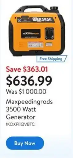 Walmart Maxpeedingrods 3500 Watt Generator offer